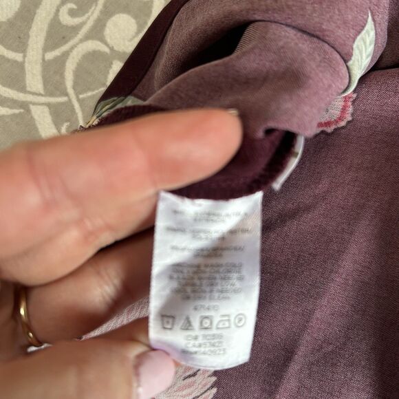 Loft Dress Women 8 Maroon Floral Long Sleeve Cottage Romantic Preppy Western - Picture 4 of 12